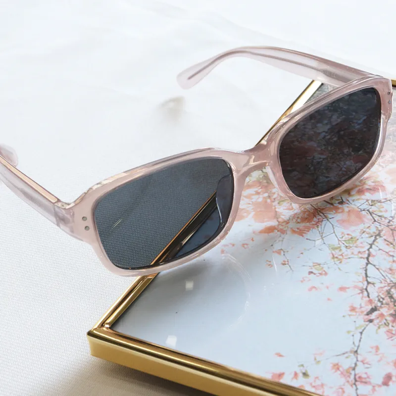 Pair Ponyo TR/Memory Plastic Square Sunglasses Unisex Transparent Pink-3