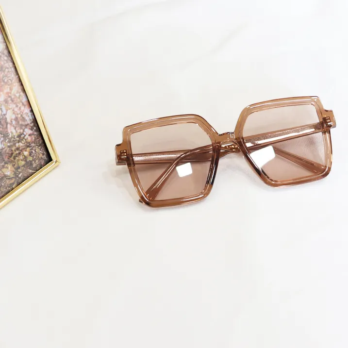Pair Ponyo TR/Memory Plastic Square Sun Eyes Unisex Tea Brown-1