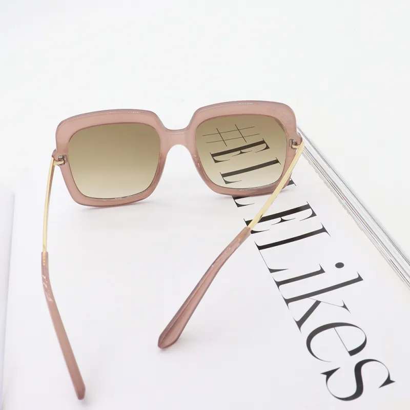 Pair Ponyo PC Square Sunglasses Unisex Transparent Dark Pink-6
