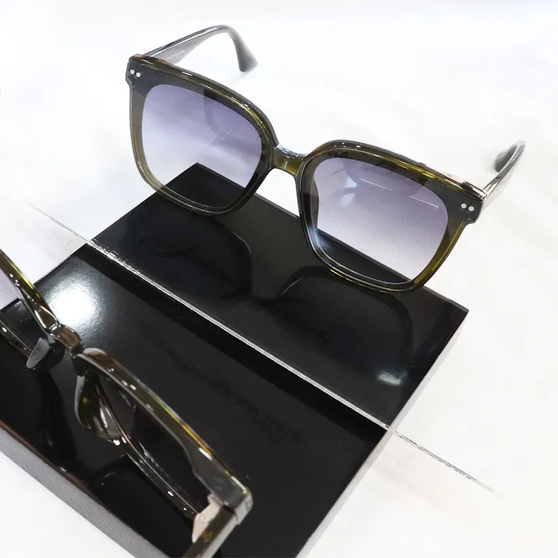 Pair Ponyo TR/Memory Plastic Square Sunglasses Unisex Green-3