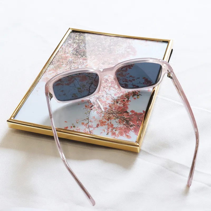 Pair Ponyo TR/Memory Plastic Square Sunglasses Unisex Transparent Pink-4