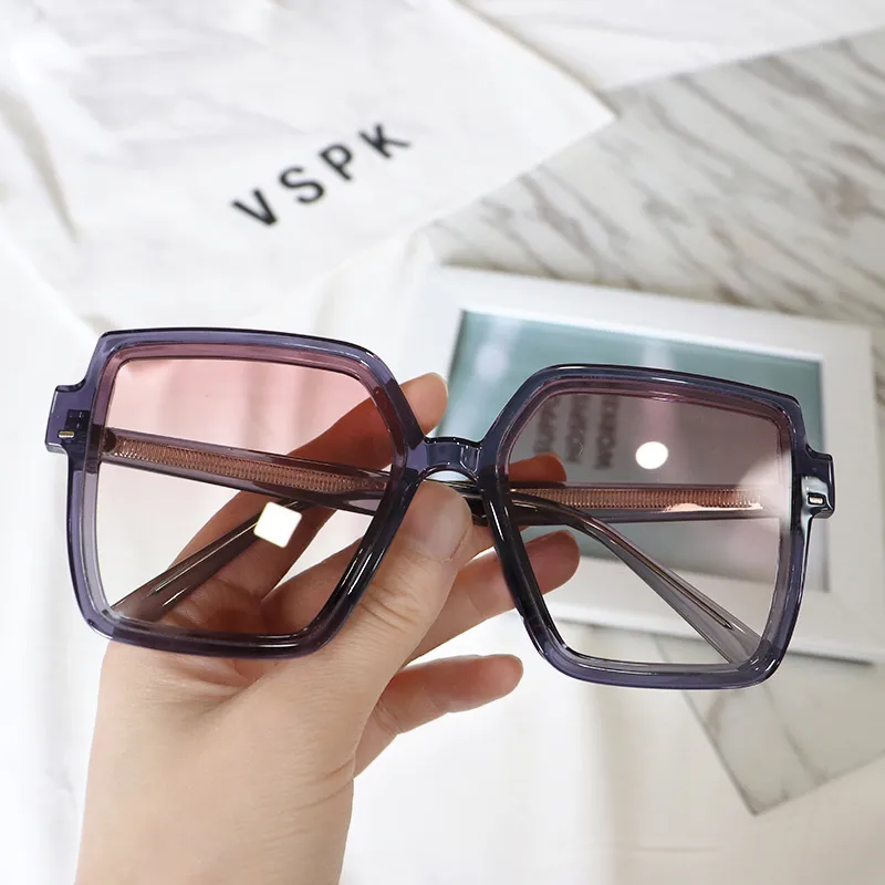 Pair Ponyo TR/Memory Plastic Square Sunglasses Unisex Purple Box-1
