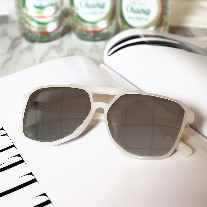 Pair Ponyo PC Oval Sunglasses Unisex Milk White-2