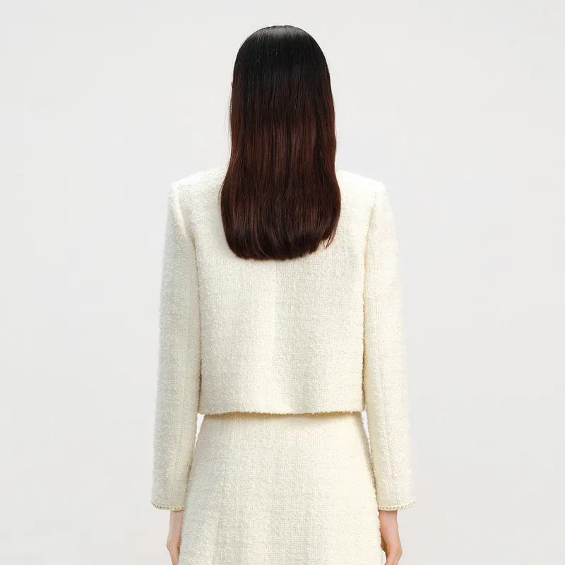 JZ. ANNAKRO Cropped Coat Women's Ecru-1