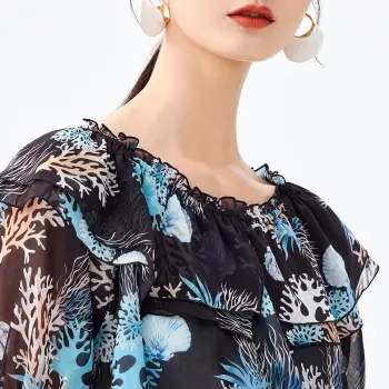JZ. ANNAKRO Chiffon Shirts Women's Heather Black