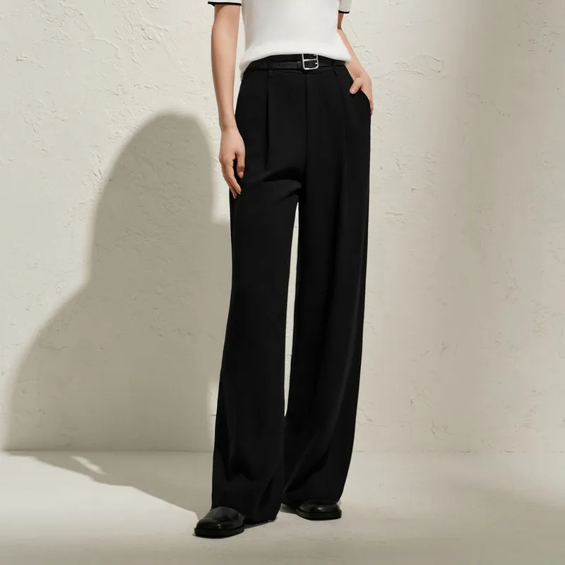 JZ. ANNAKRO Casual Pants Women's Plain Black-2
