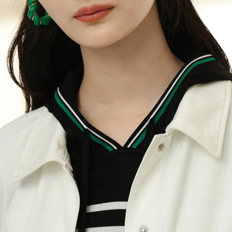 JZ Juzui Denim Jacket Women's Pure White-1