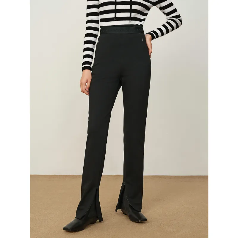 JZ. ANNAKRO Casual Pants Women's Plain Black-4