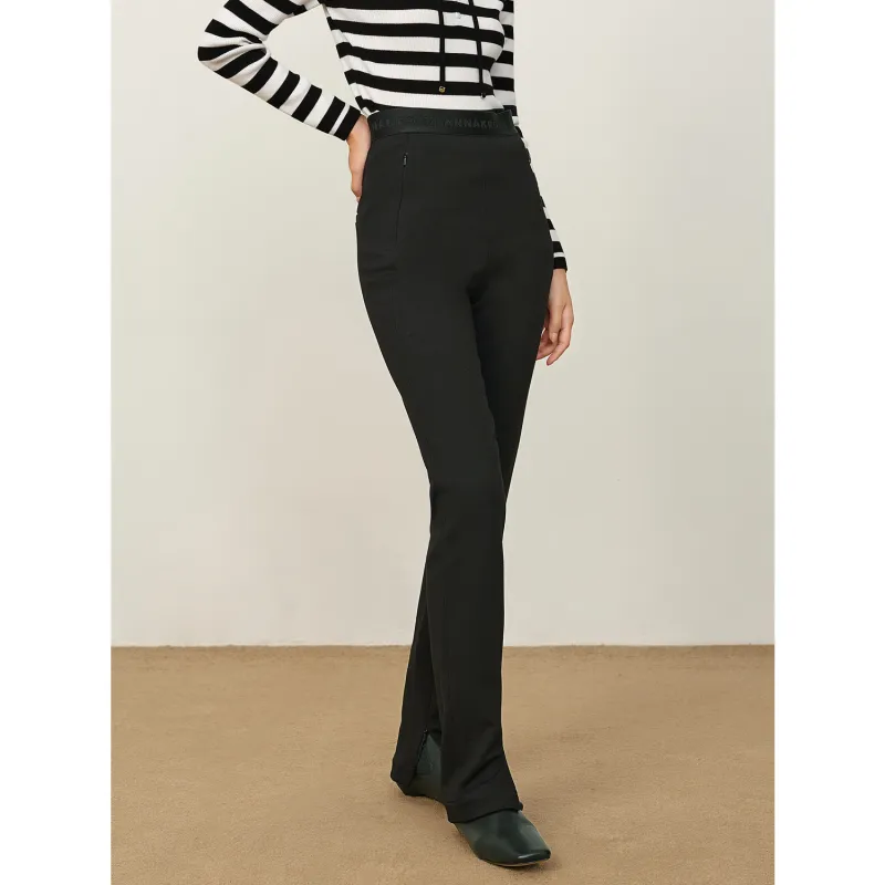 JZ. ANNAKRO Casual Pants Women's Plain Black-6