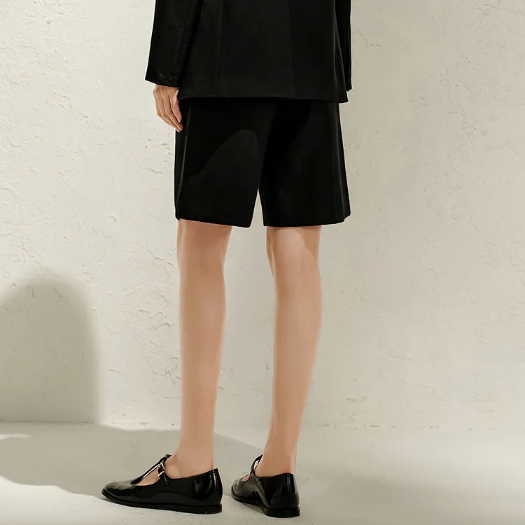JZ. ANNAKRO Casual Shorts Women's Plain Black-3