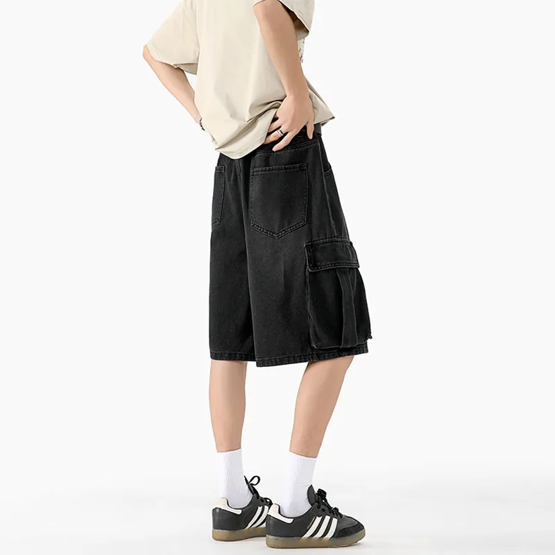 WARNING LIGHT Denim Shorts Unisex-1