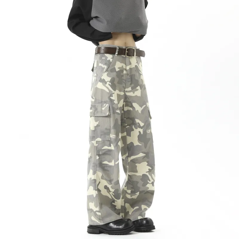 WARNING LIGHT Cargo Pants Unisex White-5