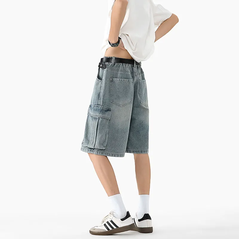 WARNING LIGHT Denim Shorts Unisex-9