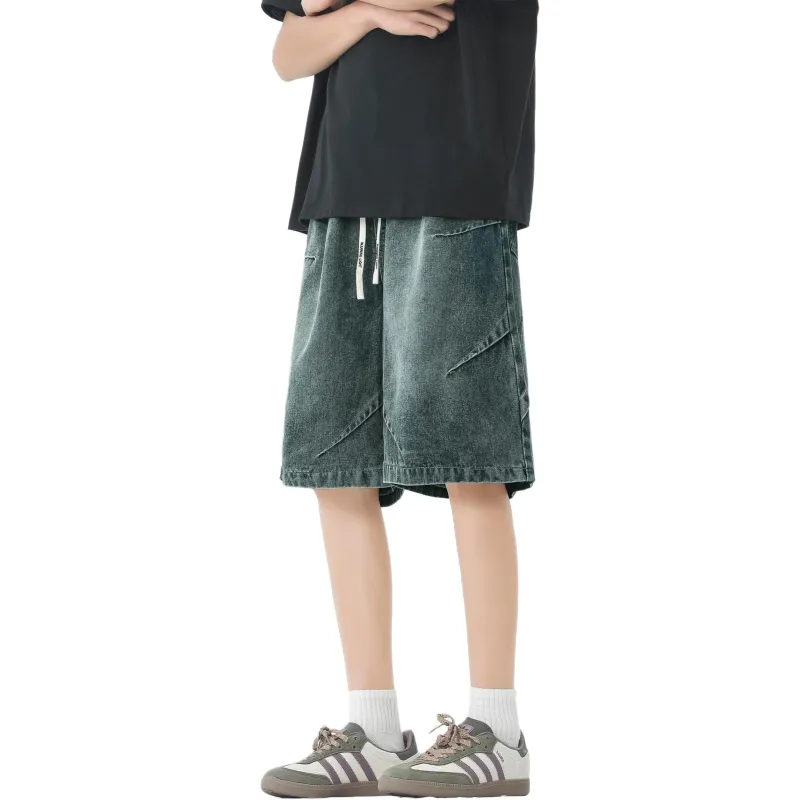 WARNING LIGHT Denim Shorts Unisex-6