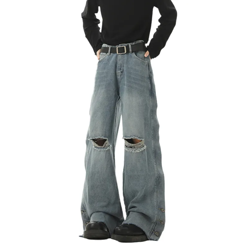 WARNING LIGHT Jeans Unisex Blue-6