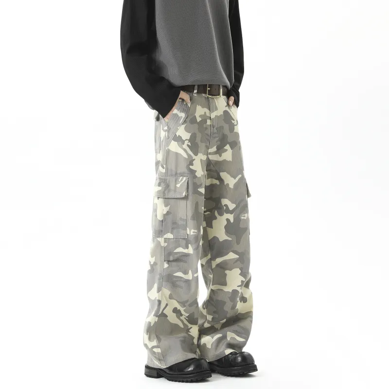 WARNING LIGHT Cargo Pants Unisex White-3