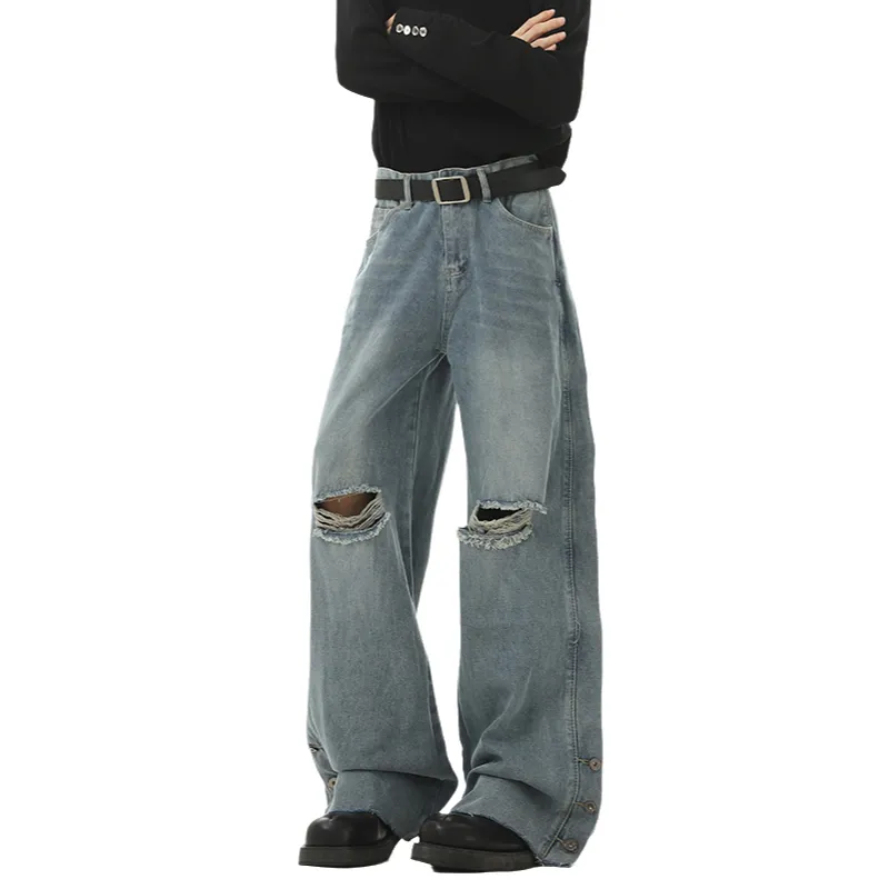 WARNING LIGHT Jeans Unisex Blue-5