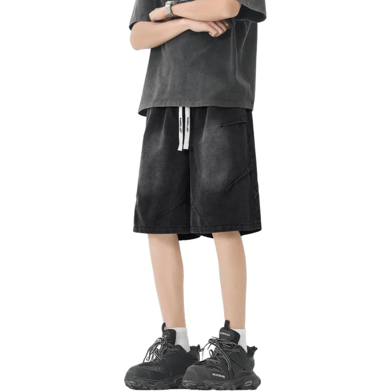 WARNING LIGHT Denim Shorts Unisex-3