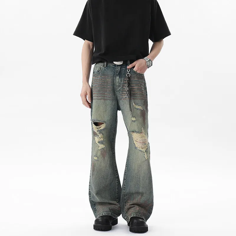 WARNING LIGHT Jeans Unisex Vintage Blue-2