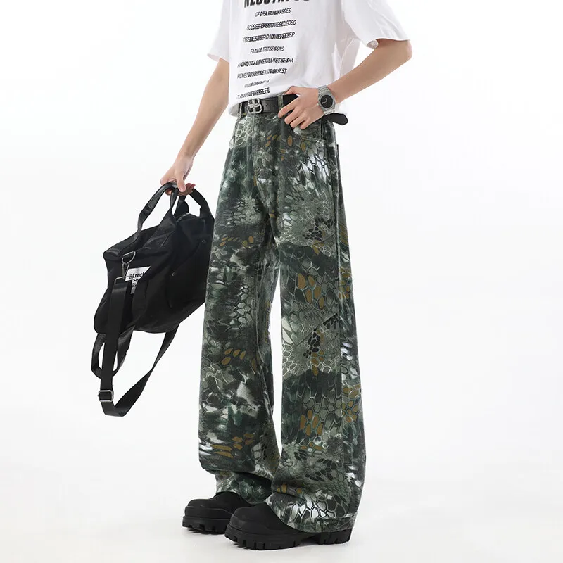 WARNING LIGHT Jeans Unisex Green-2