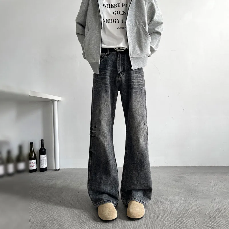 WARNING LIGHT Jeans Unisex Black Gray Color-3