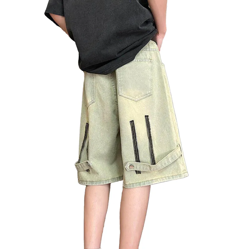 WARNING LIGHT Denim Shorts Unisex-2
