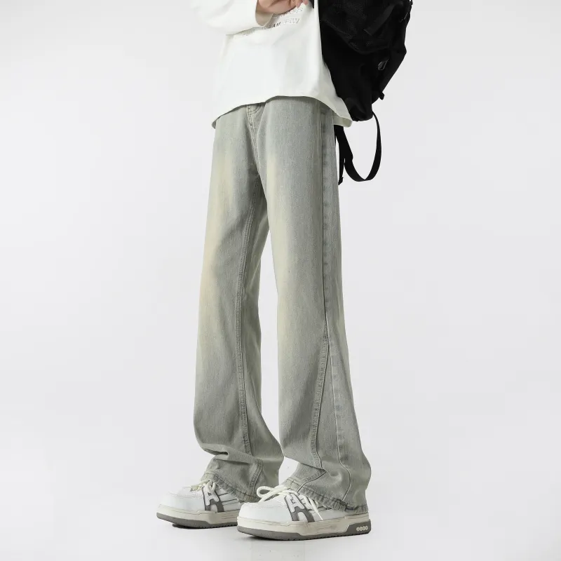 WARNING LIGHT Jeans Unisex Black Gray Color-8