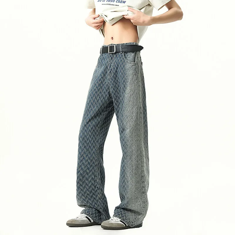 WARNING LIGHT Jeans Unisex Blue-3