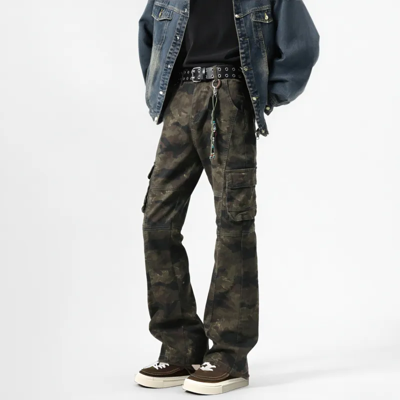 WARNING LIGHT Casual Pants Unisex Jungle Camouflage-3