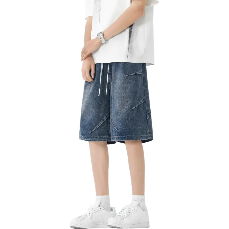 WARNING LIGHT Denim Shorts Unisex-11