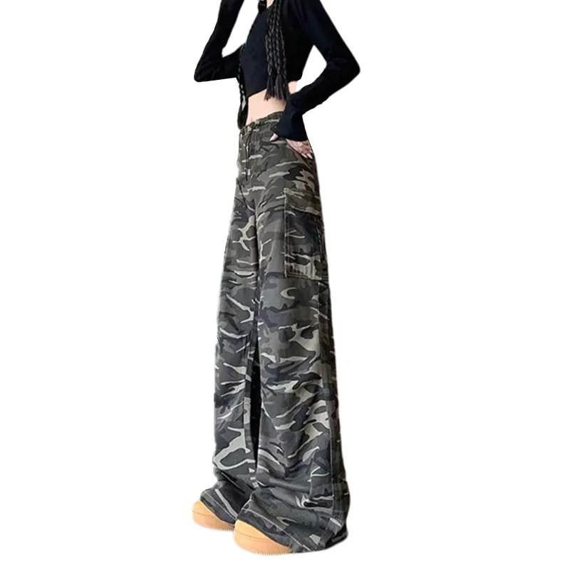 WARNING LIGHT Cargo Pants Unisex Camouflage-3