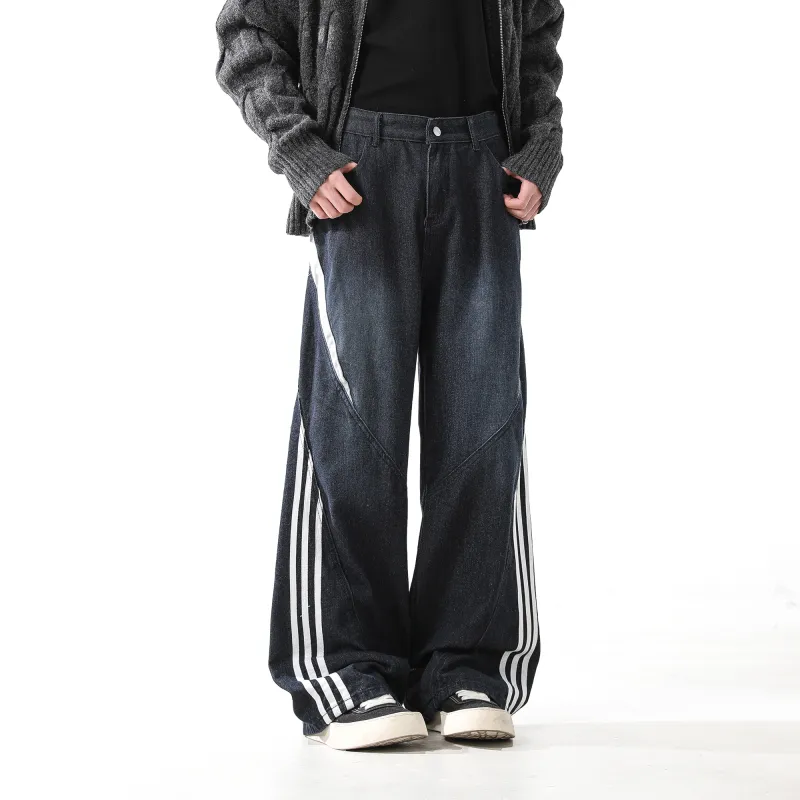 WARNING LIGHT Jeans Unisex Dark Blue-6