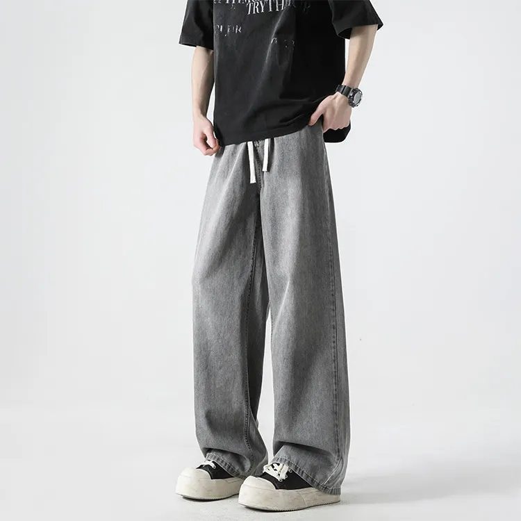 WARNING LIGHT Jeans Unisex Black-9