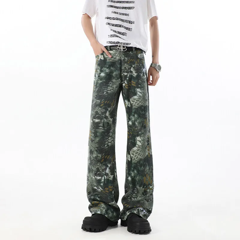 WARNING LIGHT Jeans Unisex Green-1