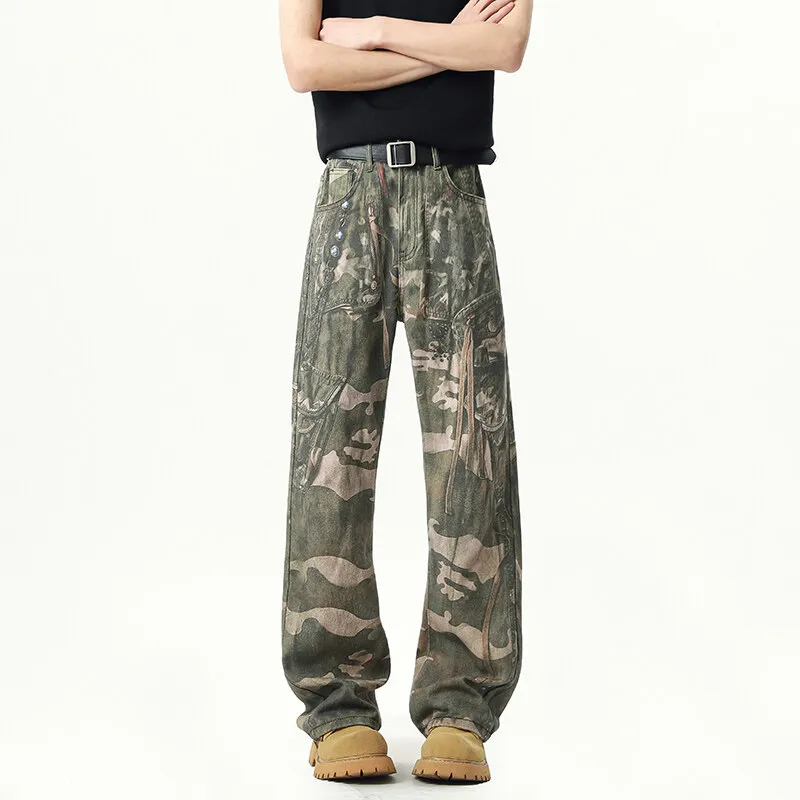 WARNING LIGHT Jeans Unisex Green-2