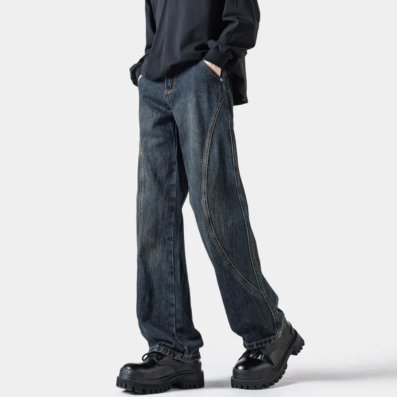 WARNING LIGHT Jeans Unisex Blue-5