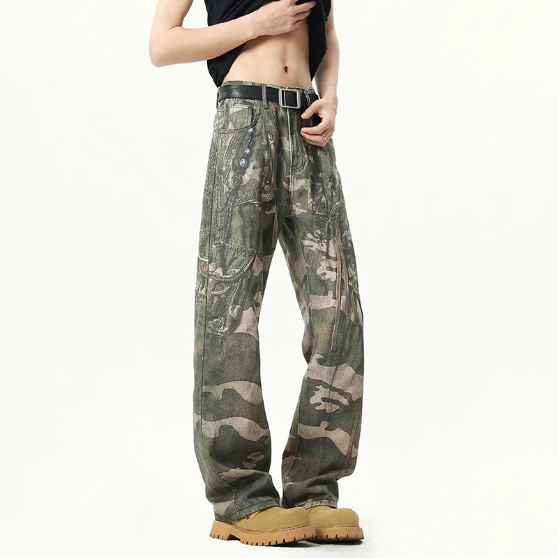 WARNING LIGHT Jeans Unisex Green-5