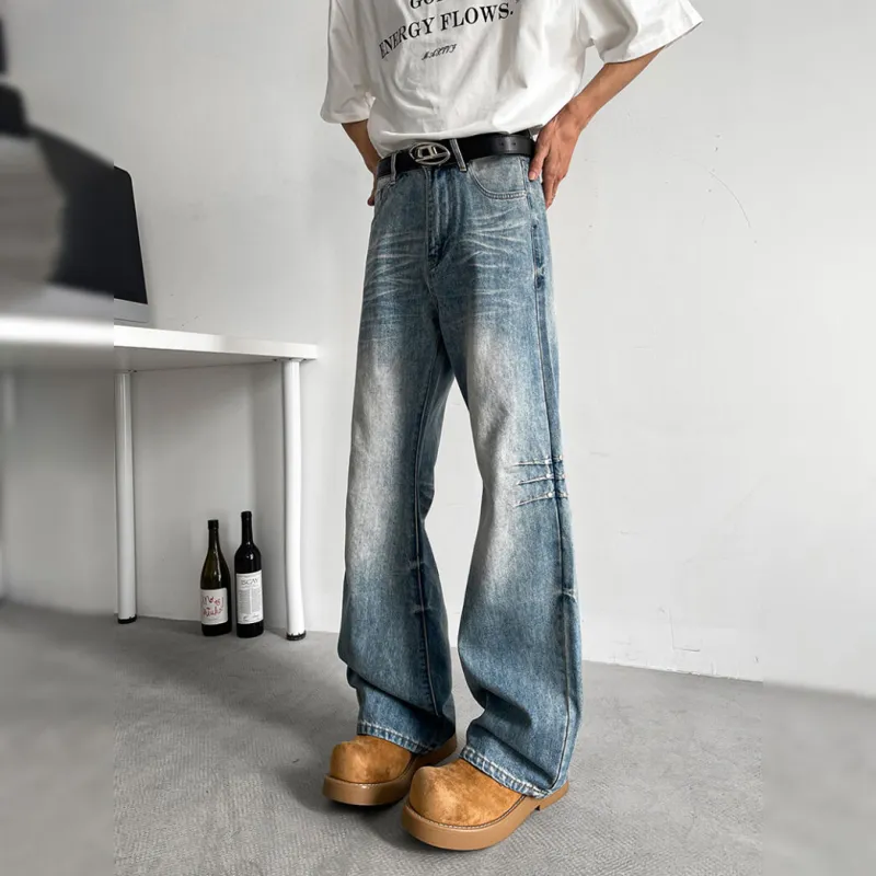 WARNING LIGHT Jeans Unisex Black Gray Color-9