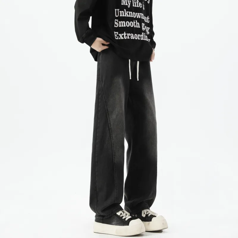 WARNING LIGHT Jeans Unisex Black-4