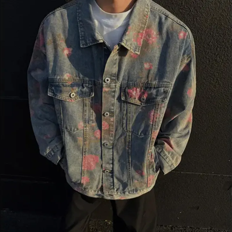 HOKLV Classic Denim Jacket Unisex Blue Tone Presentation-3