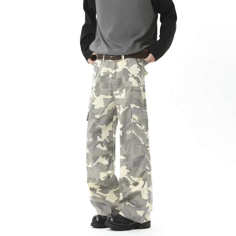 WARNING LIGHT Cargo Pants Unisex White-1