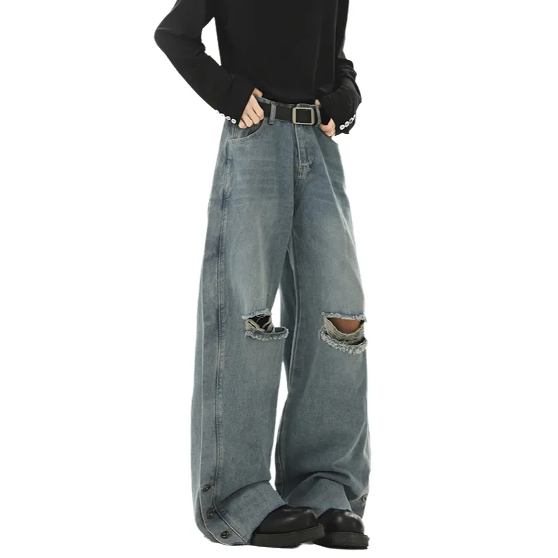 WARNING LIGHT Jeans Unisex Blue-7
