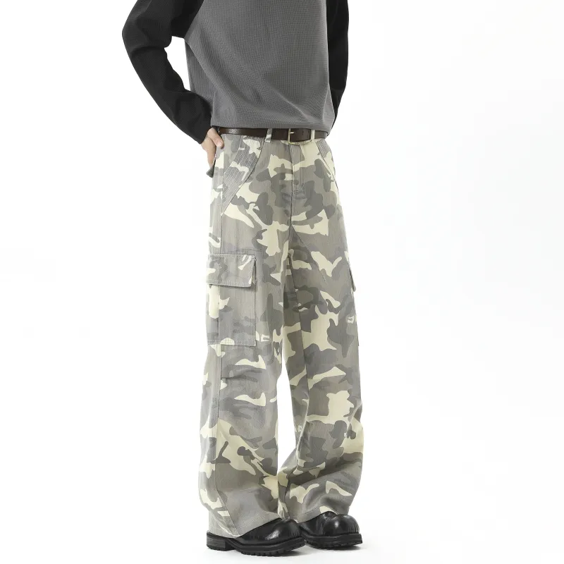 WARNING LIGHT Cargo Pants Unisex White-4