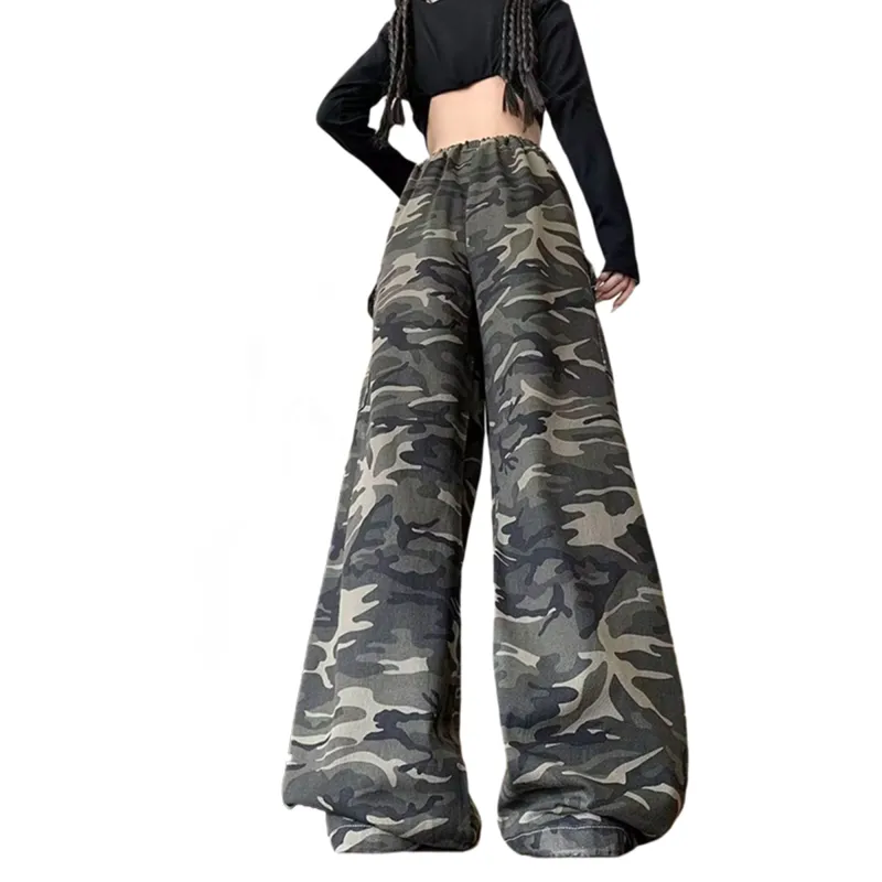 WARNING LIGHT Cargo Pants Unisex Camouflage-1