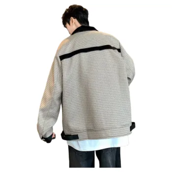 WARNING LIGHT Jacket Unisex Patchwork Houndstooth Multicolor