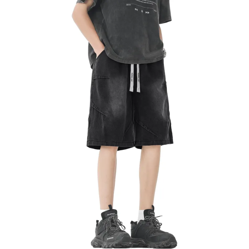 WARNING LIGHT Denim Shorts Unisex-2