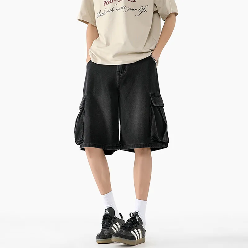 WARNING LIGHT Denim Shorts Unisex-4
