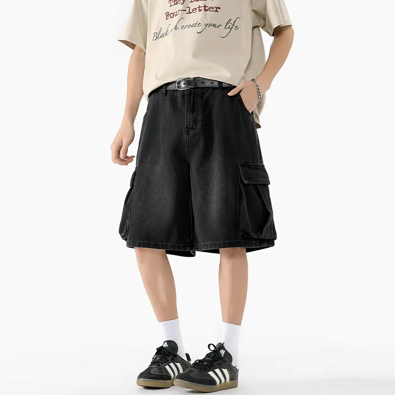 WARNING LIGHT Denim Shorts Unisex-2