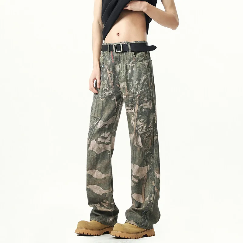 WARNING LIGHT Jeans Unisex Green-3