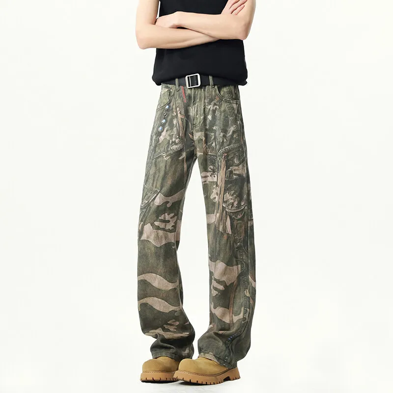 WARNING LIGHT Jeans Unisex Green-4